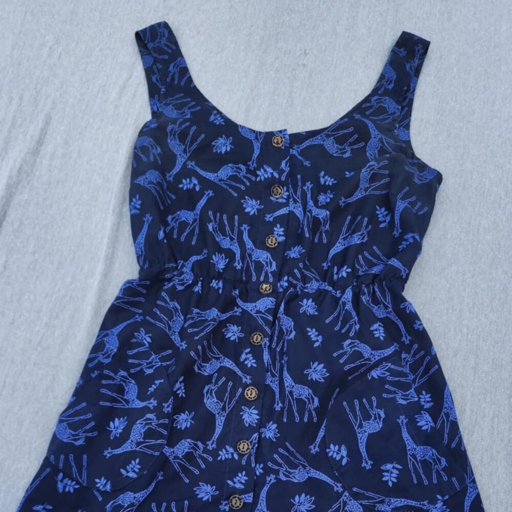 Giraffe dress with cut out back